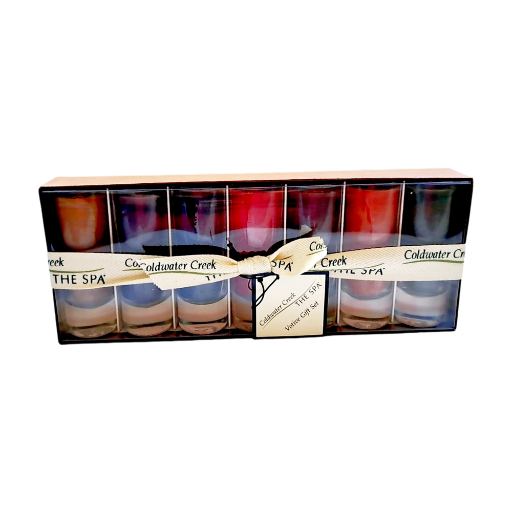 Coldwater Creek Scented Candle Set - Green, Yellow, Red, Orange, Brown